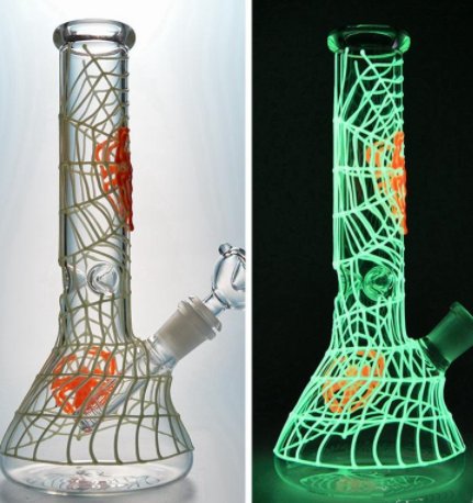 Glow in the Dark Spider Web Bong