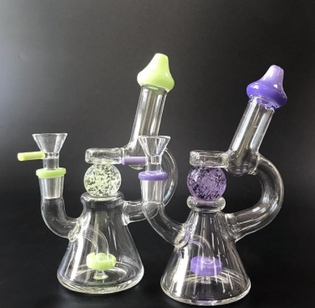 Glow in the Dark Crystal Ball Recycler Bong