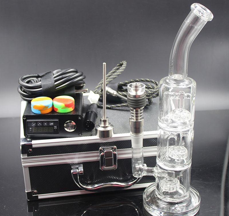 Newest E Digital Nail Kit with 6 in 1 Titanium/Quartz hybrid nail coil heater work with Barrel to fab Egg incycler bong