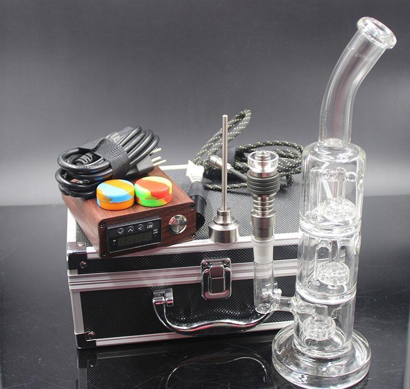 Newest E Digital Nail Kit with 6 in 1 Titanium/Quartz hybrid nail coil heater work with Barrel to fab Egg incycler bong