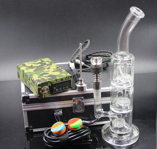 Newest E Digital Nail Kit with 6 in 1 Titanium/Quartz hybrid nail coil heater work with Barrel to fab Egg incycler bong
