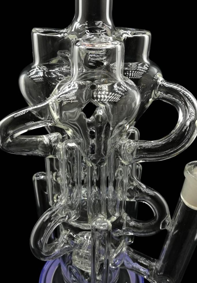 Scientific glass water pipes 12.5" tall bong 610g thinckness bongs with Multi-Chambers Perc recyclers 14.5 joint