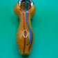 4" Orange, Blue, & Maroon, Striped, Glass Hand Pipe (Spoon)