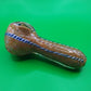 3.5" Brown & White/Blue Striped Glass Hand Pipe (Spoon)