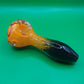 4" Light Orange and Black Glass Hand Pipe (Spoon)
