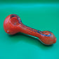 4" Orange and Blue Striped Glass Hand Pipe (Spoon)