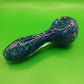 4" Dark Blue and White Glass Hand Pipe (Spoon)