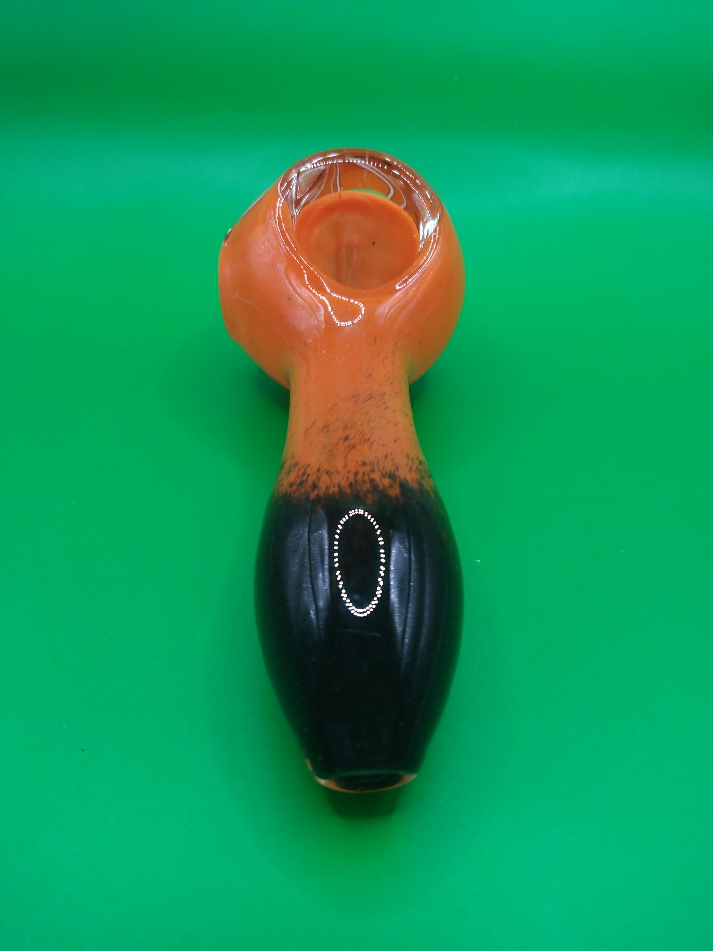 4" Orange and Black Glass Hand Pipe (Spoon)