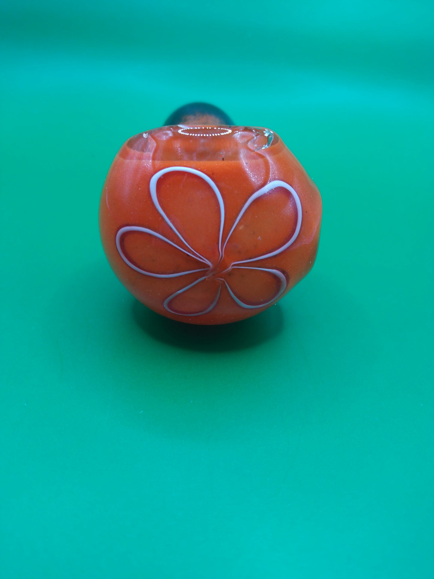 4" Orange and Black Glass Hand Pipe (Spoon)