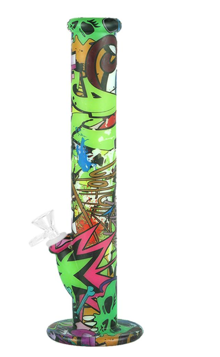 Glow in the Dark Multi-Graphic Bong