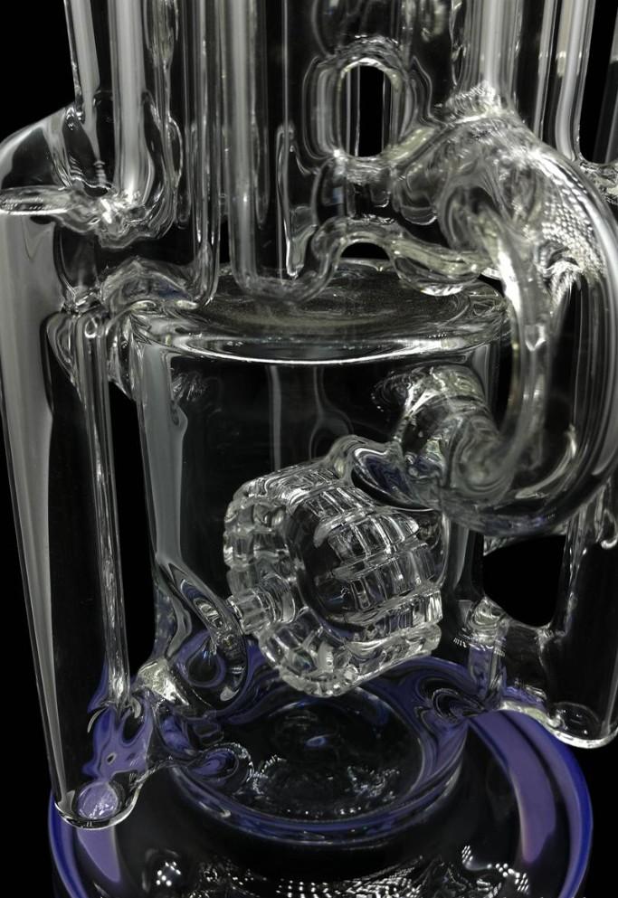 Scientific glass water pipes 12.5" tall bong 610g thinckness bongs with Multi-Chambers Perc recyclers 14.5 joint