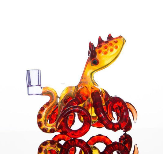 Glass Pipes Hot Sell Devil's Horn Abyss with Picholes Perc Oil Rigs with 14.5mm Female Joint Six Caw Octopus Pipes for Men