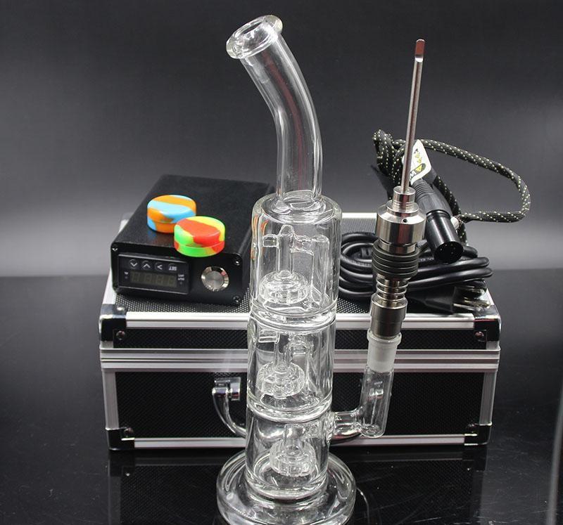 Newest E Digital Nail Kit with 6 in 1 Titanium/Quartz hybrid nail coil heater work with Barrel to fab Egg incycler bong